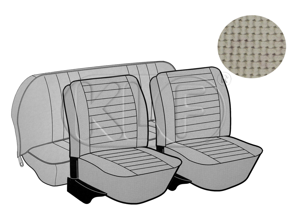 Seat Covers, front+rear, Basket, year 8/7 sedan, off white