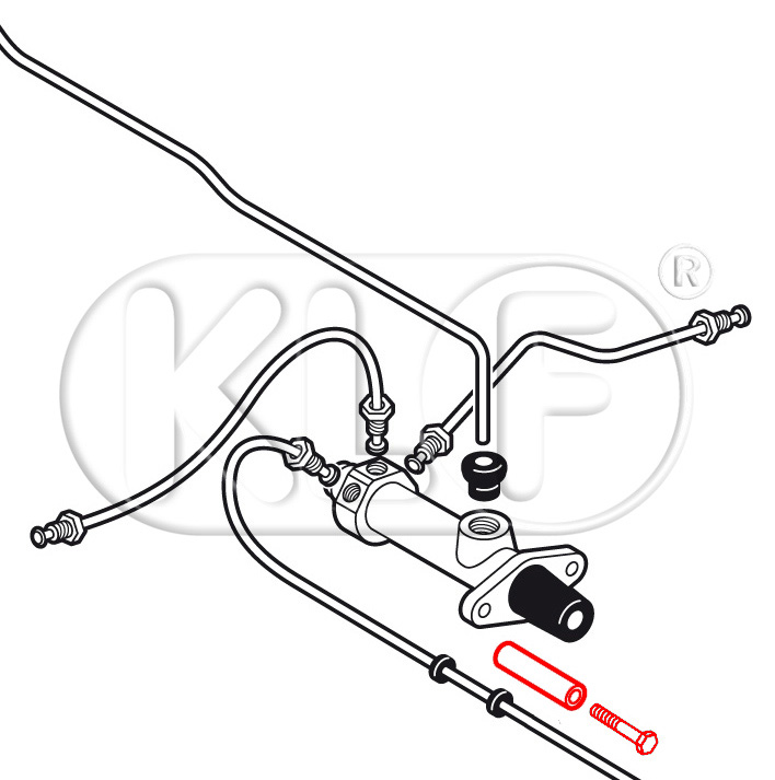 Mounting kit master brake cylinder, year 54 on(not 1302/1303)