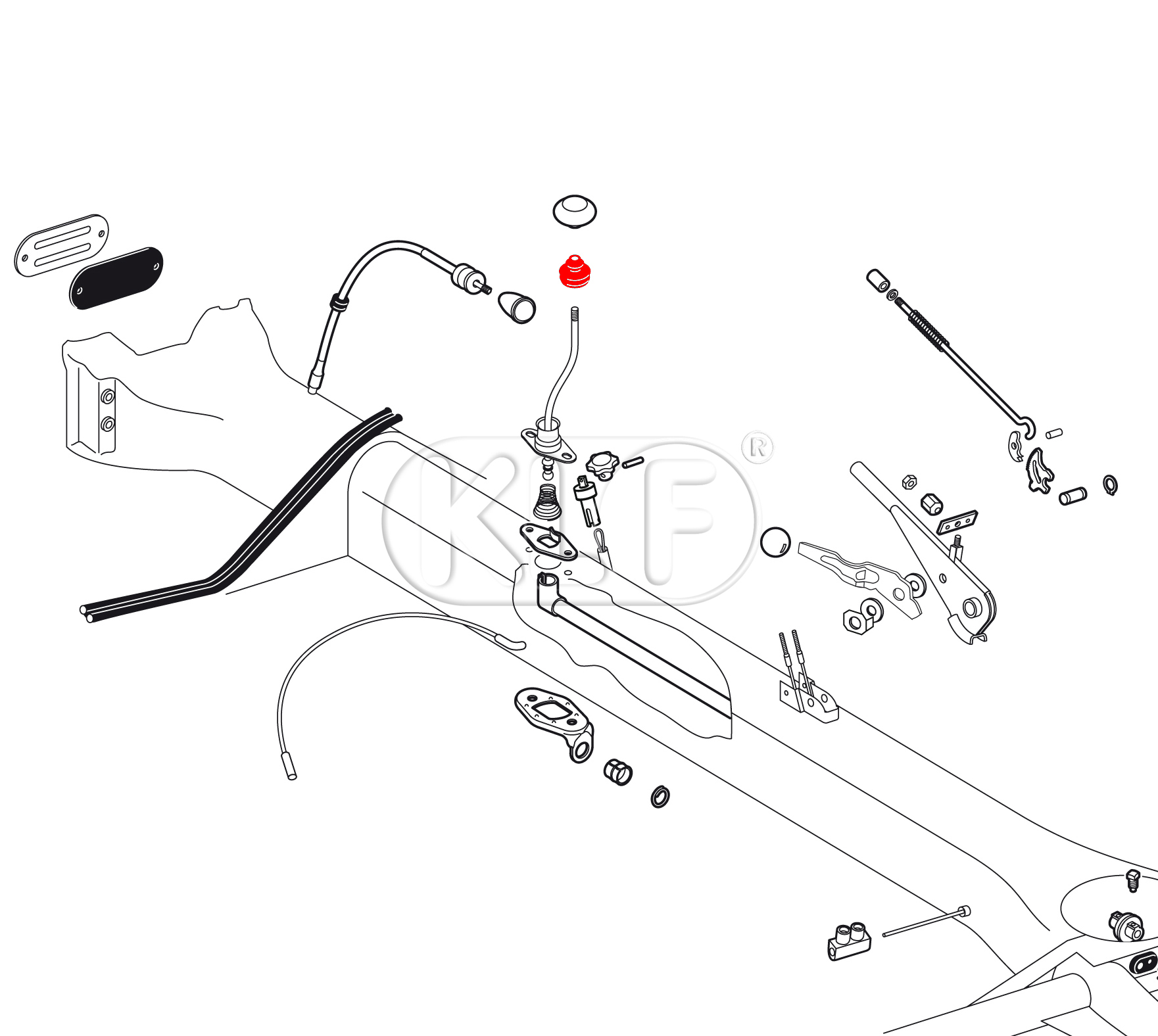 Boot, gear lever, year 08/57 on