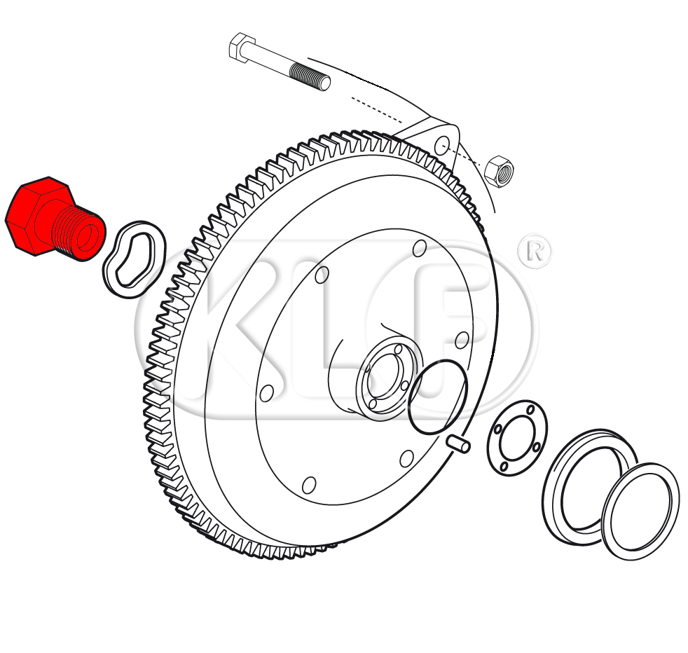 Schraube für Schwungscheibe mit Nadellager, ab Bj. 08/60 (Schlüsselweite 36mm)