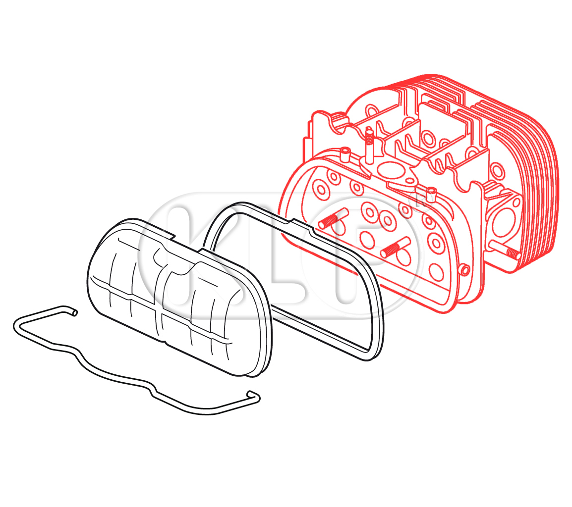 Cylinder Head, 1600ccm, unleaded, 37 kW (50 PS), dual port