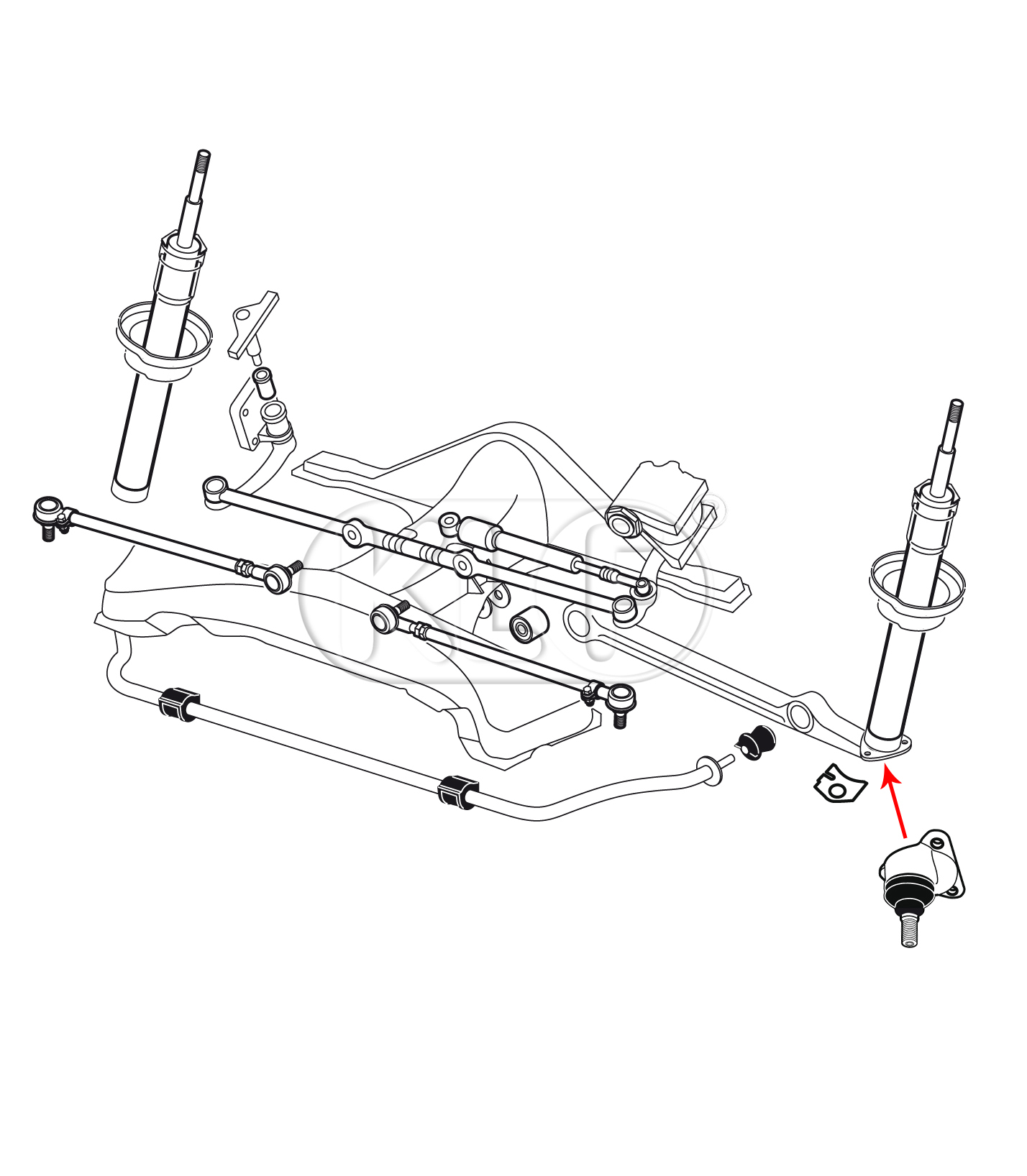 Ball Joint, lower, 1302/1303 only, year 8/70-7/73