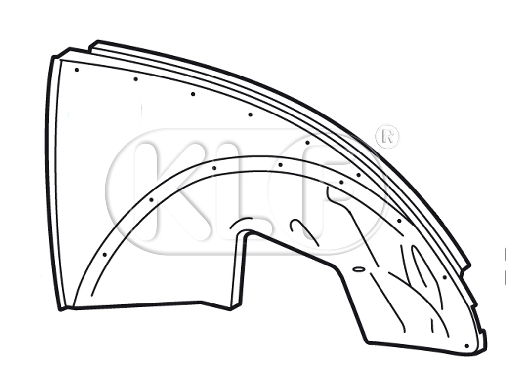 Front Quarter Panel left, without gas flap hole, alternativ quality, year 8/67 on, not 1302/1303