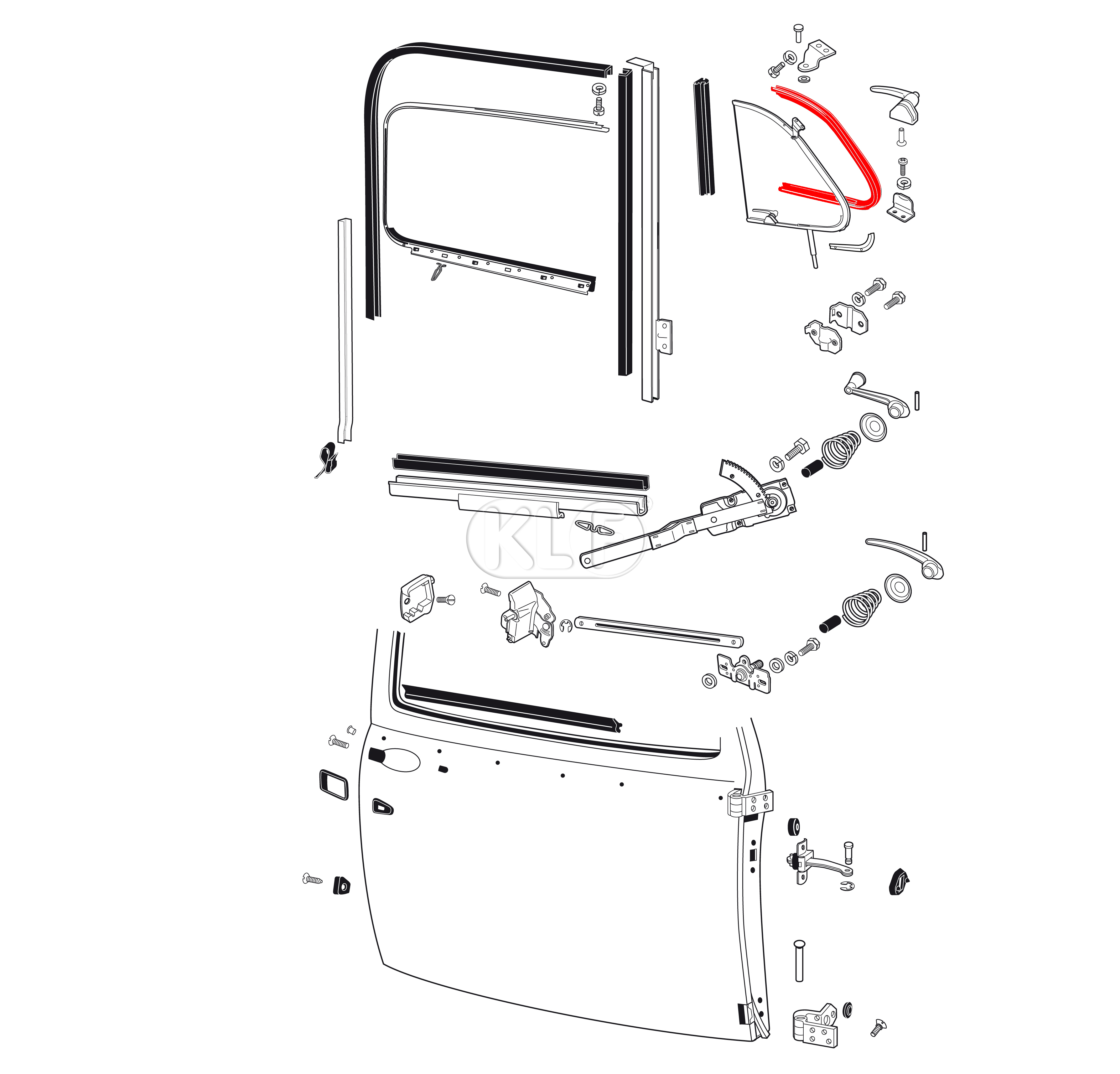 Vent Wing Seal, right, year 10/52 - 07/64