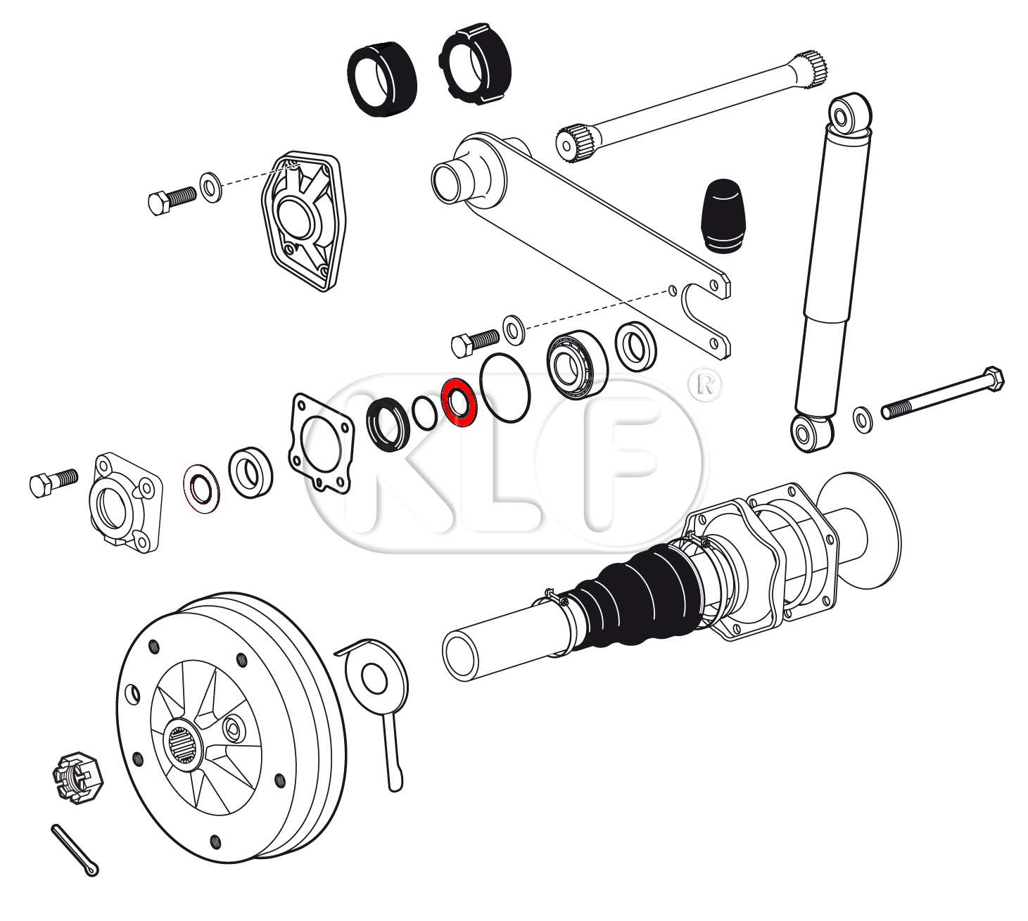 Washer for Rear Axle, size 45 x 30 x 0,5