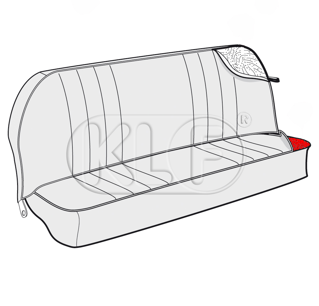 Polster für Rücksitzunterteil, ab Bj. 08/64 (nicht Cabrio)