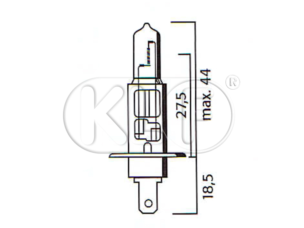 Bulb H1, 12Volt 55W (used for Cibie)