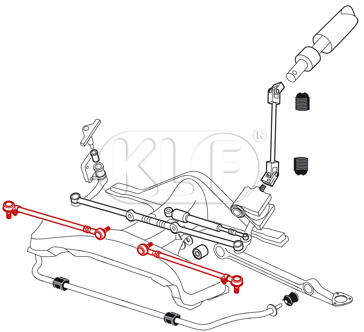 Tie Rod, complete, left or right, 1302/1303 only, year 8/70-7/74