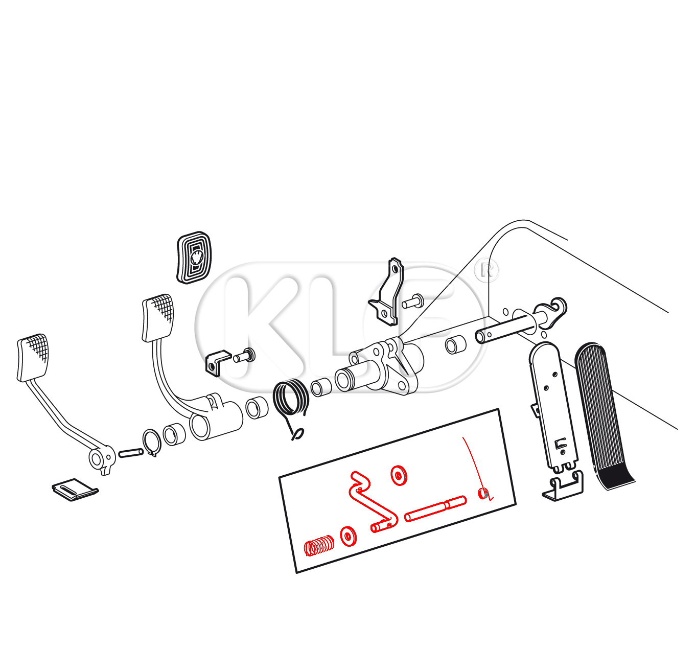 Accelerator Repair Kit, 8/57-7/65