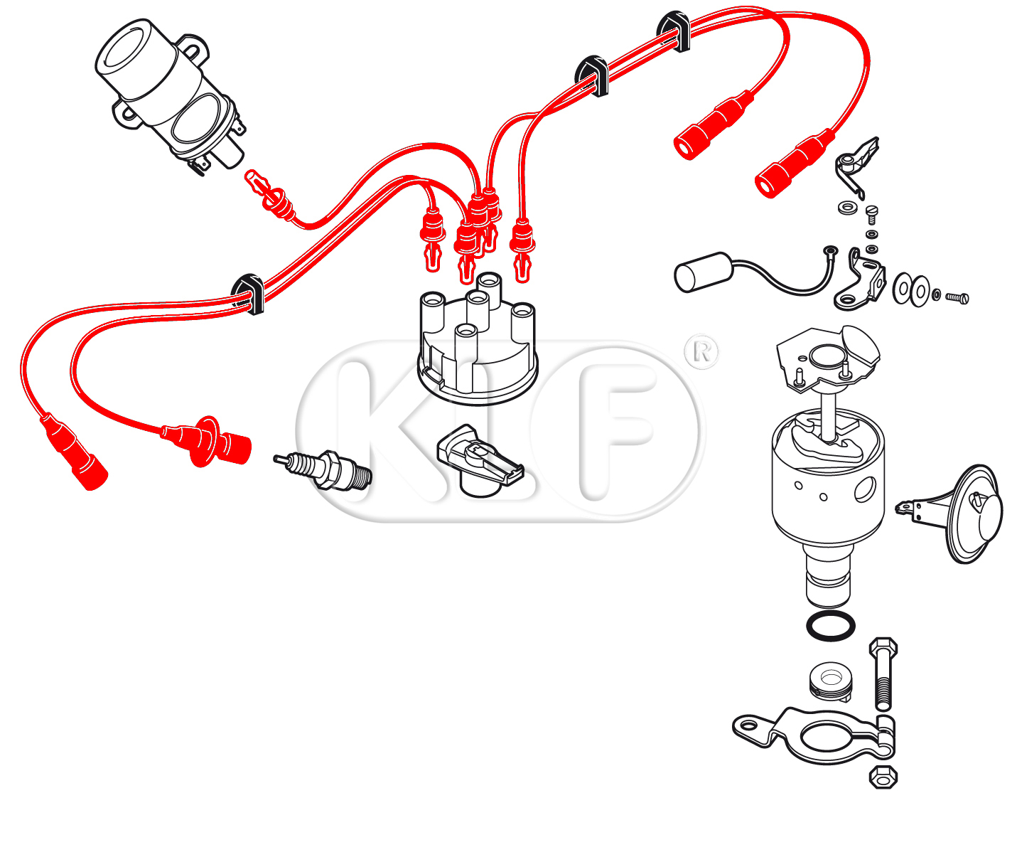 Ignition Wire Set black for 1600i engine (ACD)