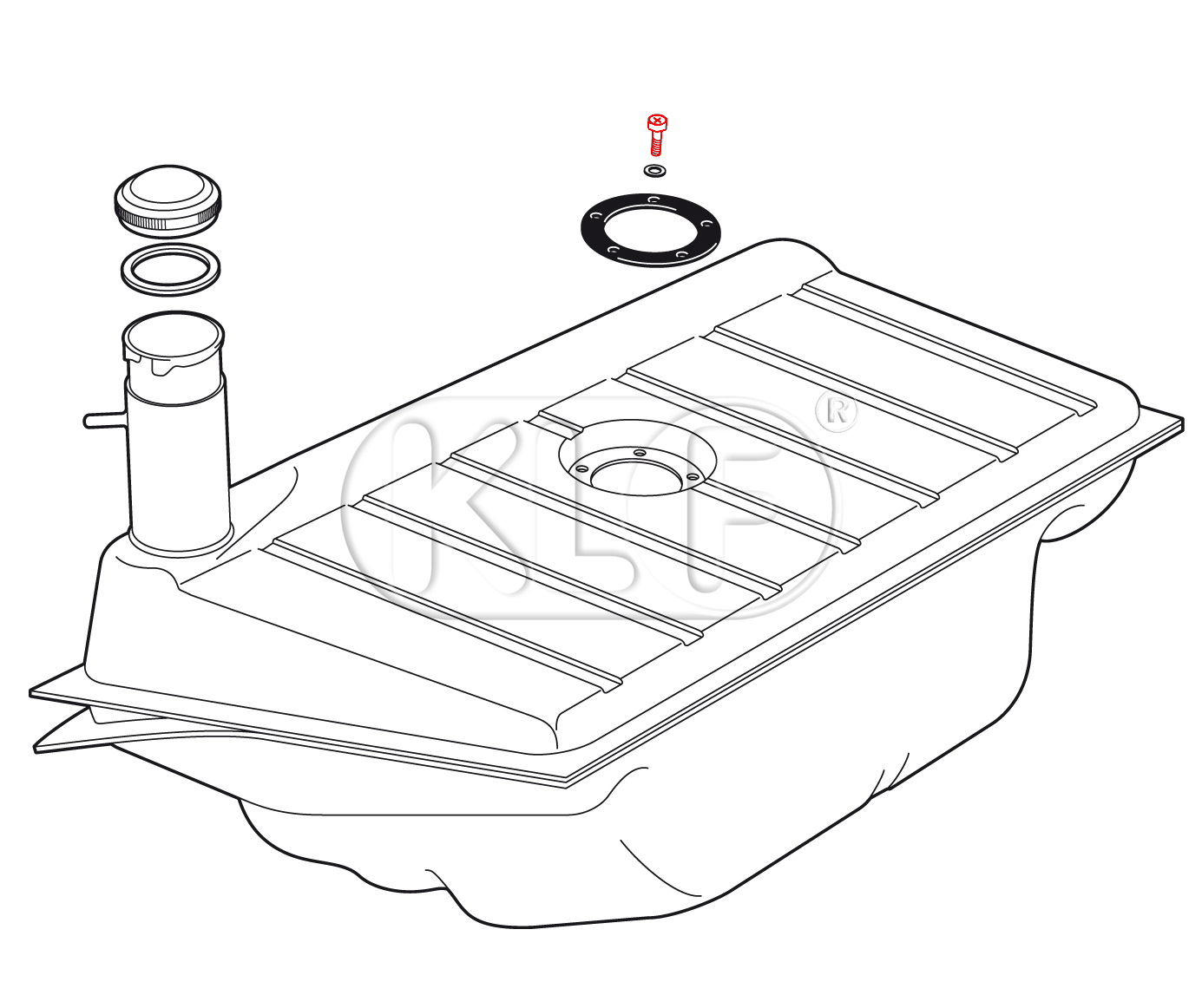 Screw for fuel gauge, year 08/60 on (not 1302/1303)