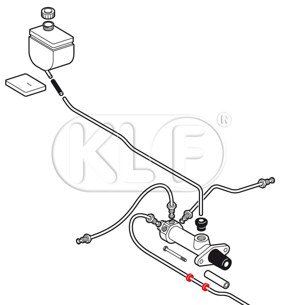 Rubber Grommet, brake line to chassis, set of 3