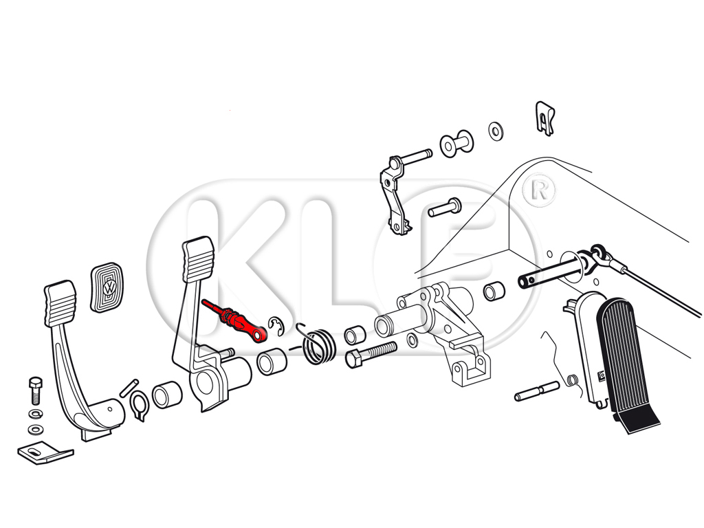 Master cylinder push rod, year 08/57 - 07/92