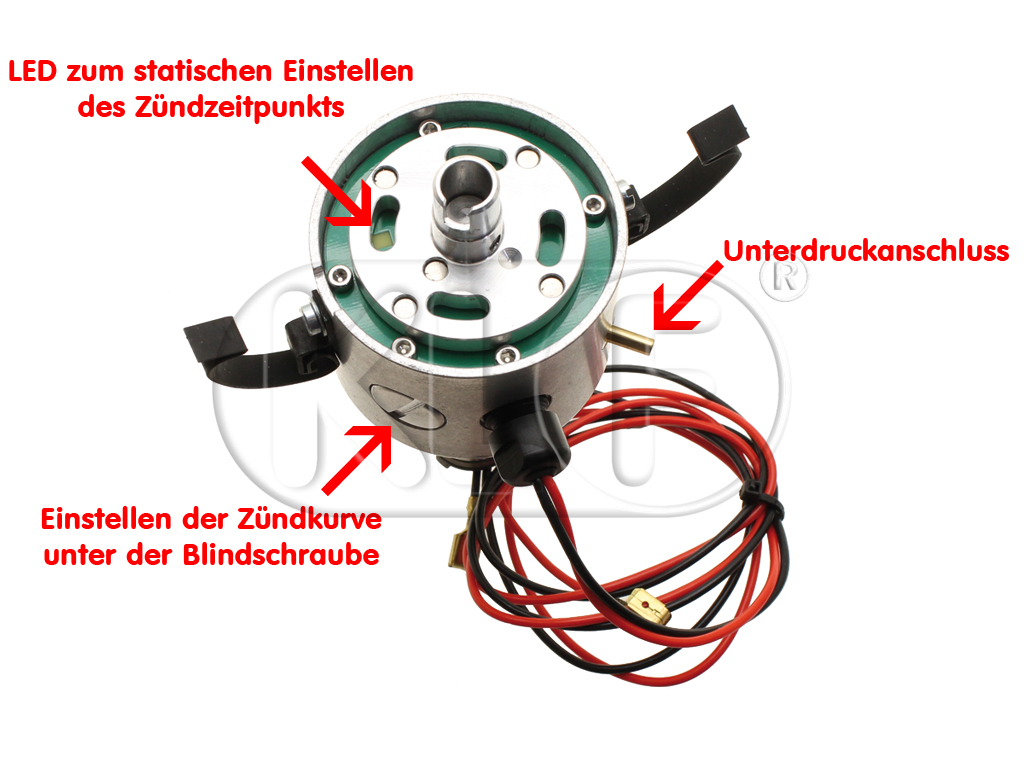 Distributor 123ignition for vaccum connector, original design, black case