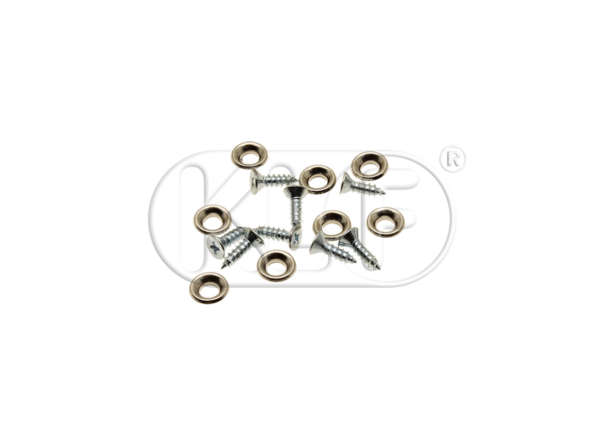 Washers & screws for rubber wedge, set of 8, outer diameter 8mm