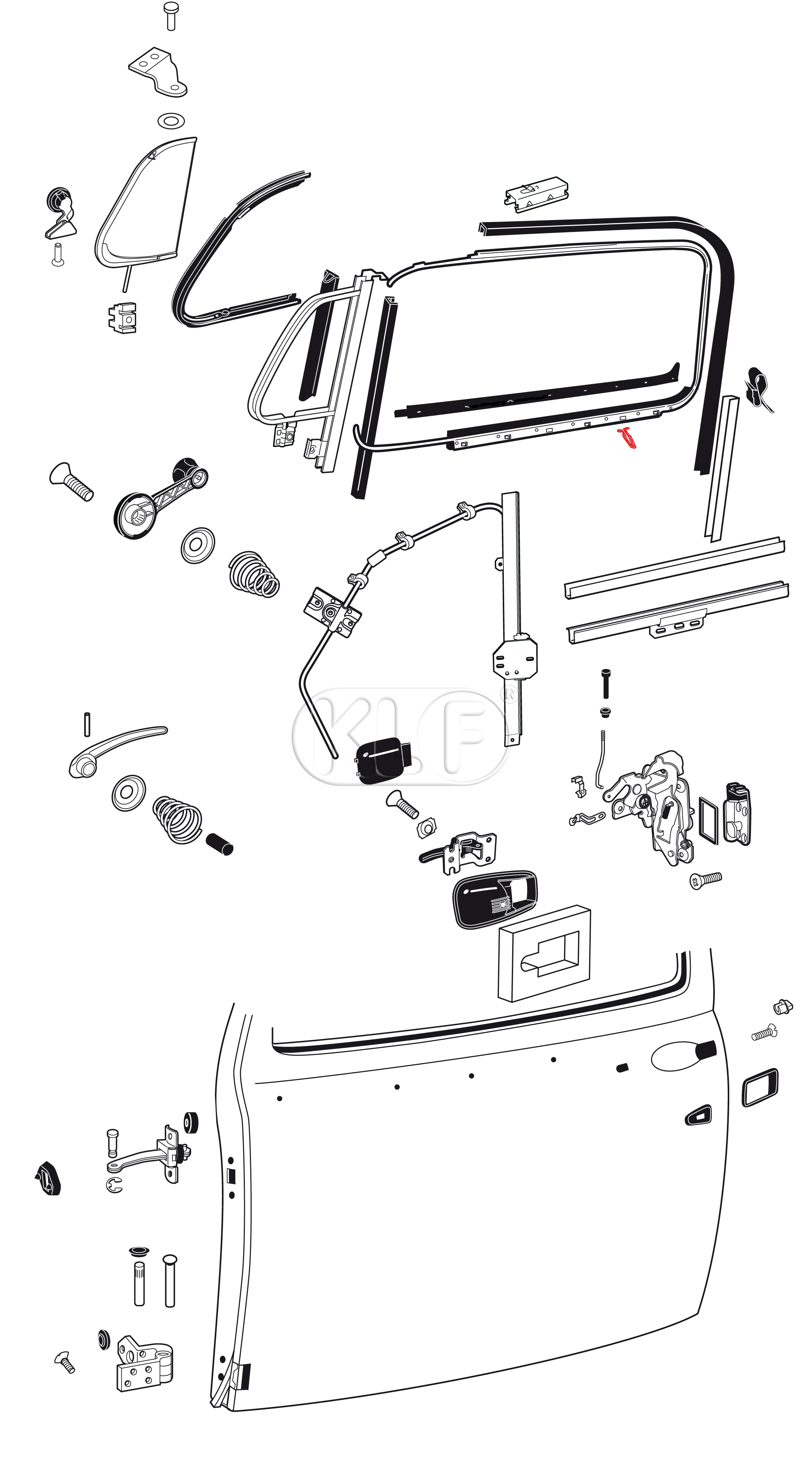 Clip for Outer Door Window Scraper, year 10/52 on