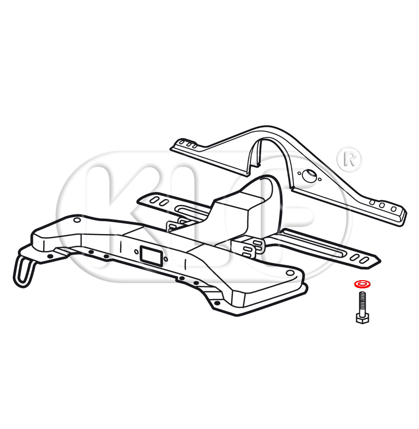 Washer for Bolt at Central Chassis Support and rear Wheelhouse, 10,5 x 30