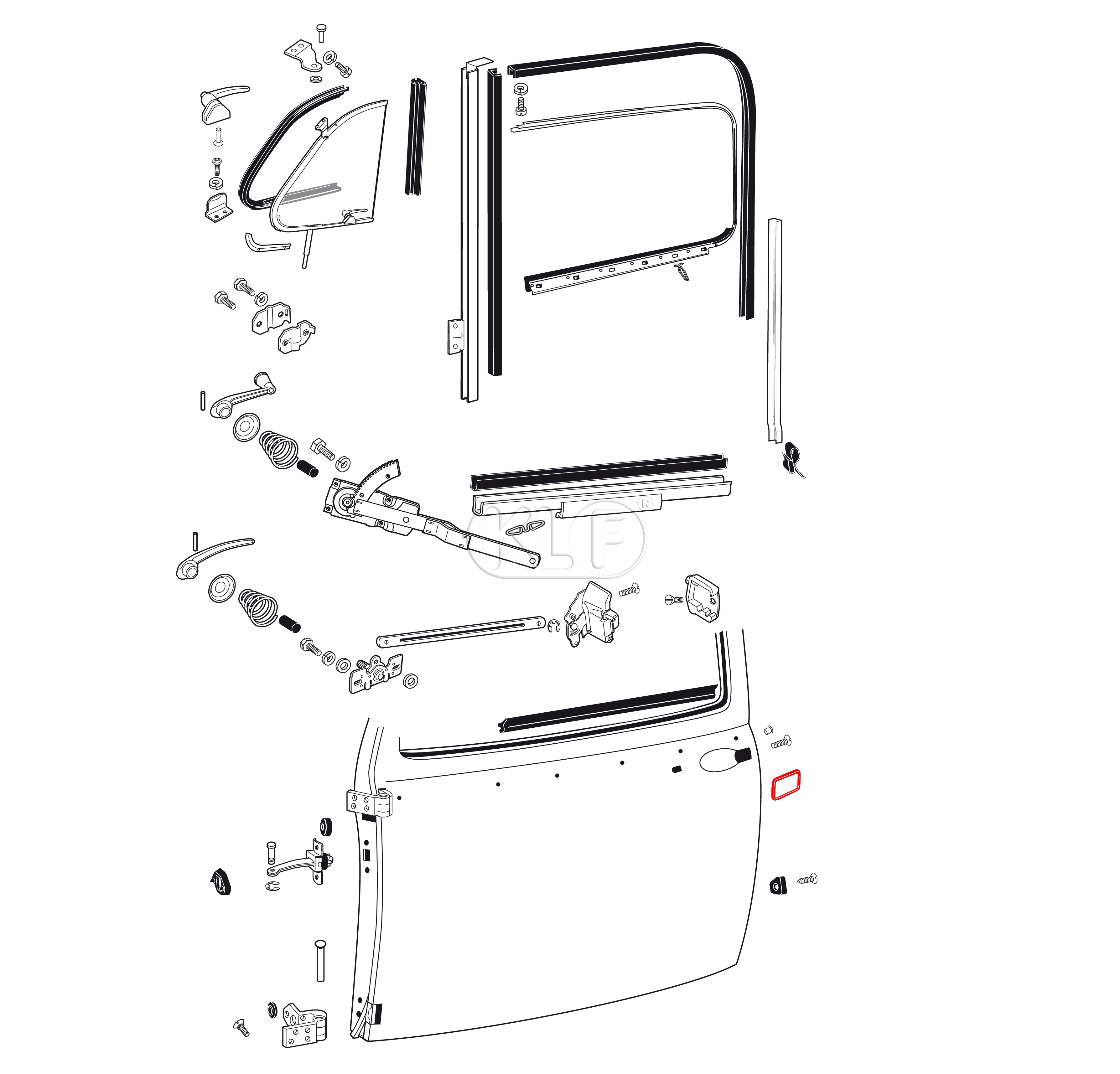 Door Handles Seals, year thru 7/59