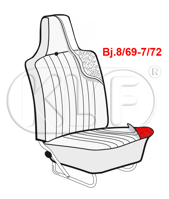 Pad for Front Seat Bottom, year 12/66-7/72 (from FIN. 117 425 908)