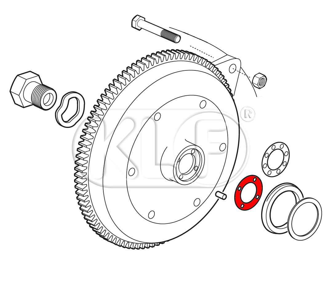 Gasket, Flywheel to Crankshaft, 18-22 kW (25-30 PS)