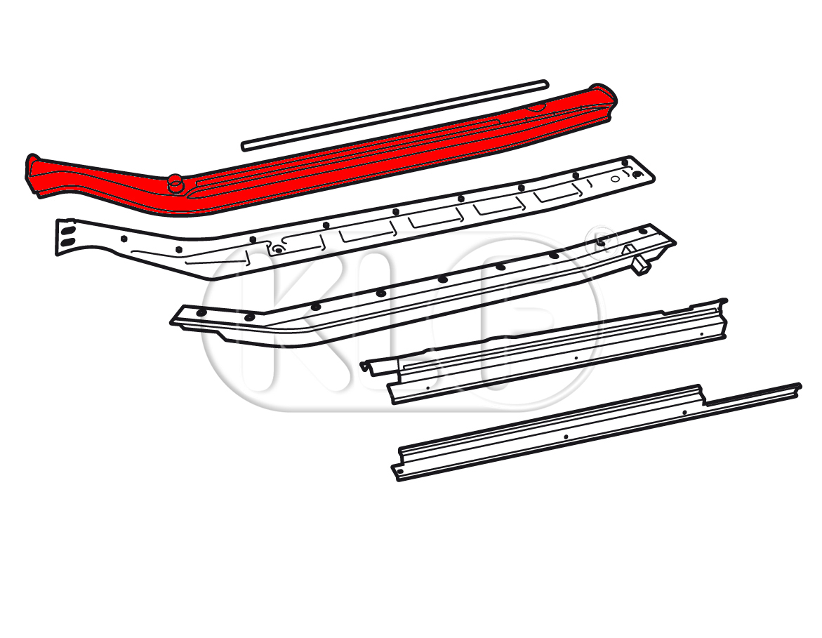 Heater Channel includes closing panel left, only 1302/1303, year 8/70 on