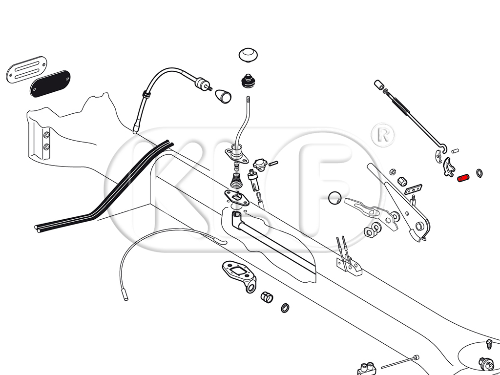 Pin for Emergency Brake Handle, year  thru 07/55