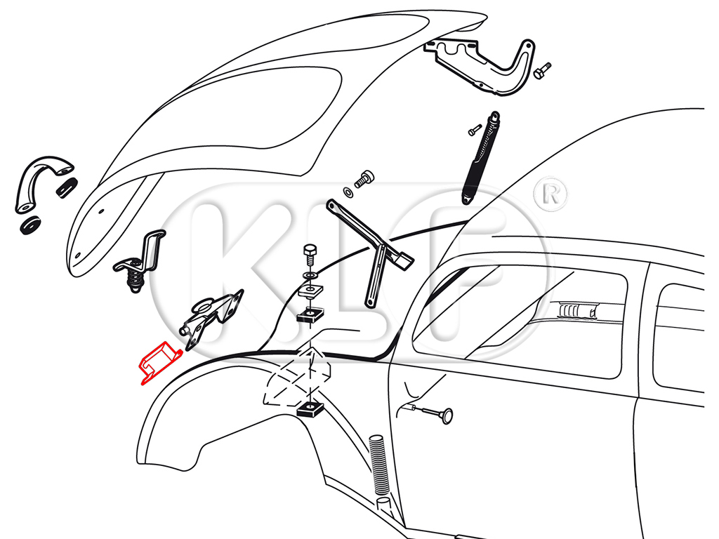 Cover for pin lock catch on front apron, year 53 - 07/67