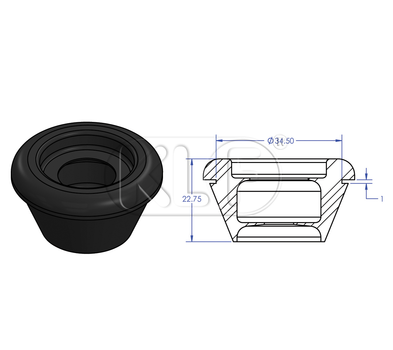 Grommet, main harness thru bottom of dash, year 8/73 and 1302/1303