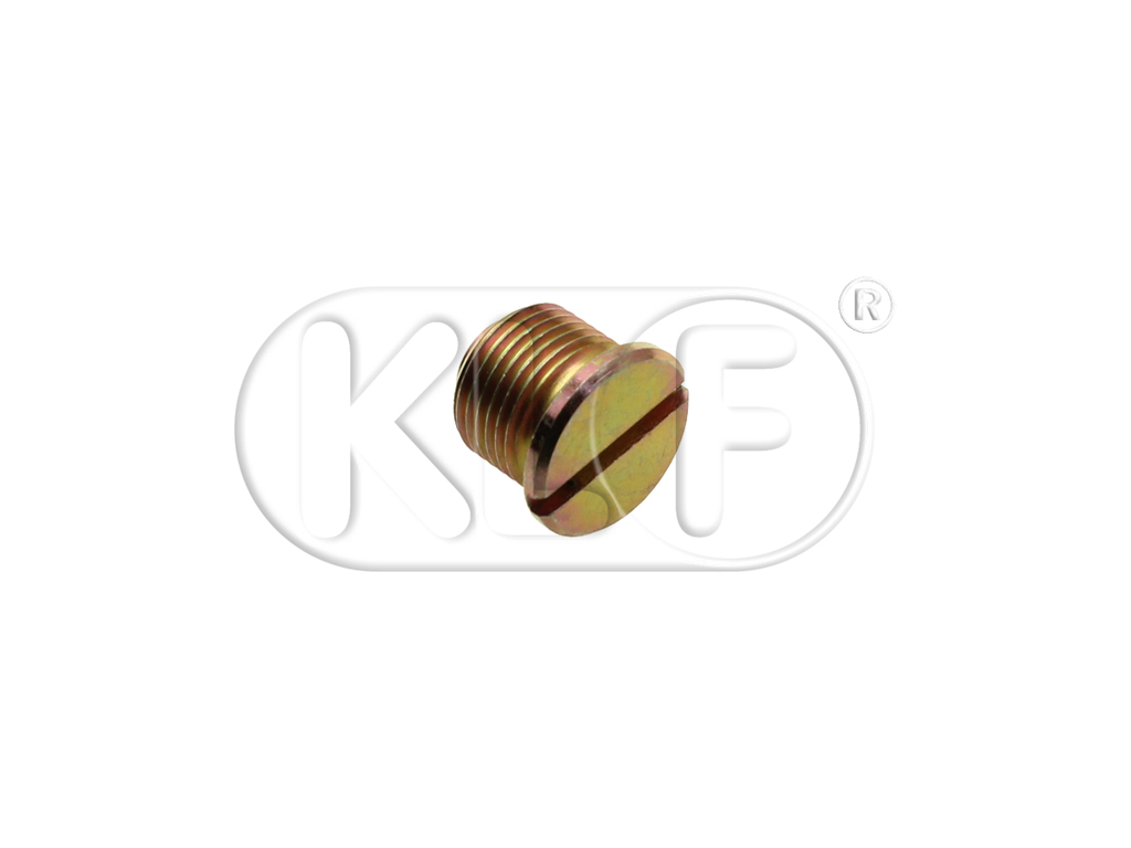 Plug screw for oil piston