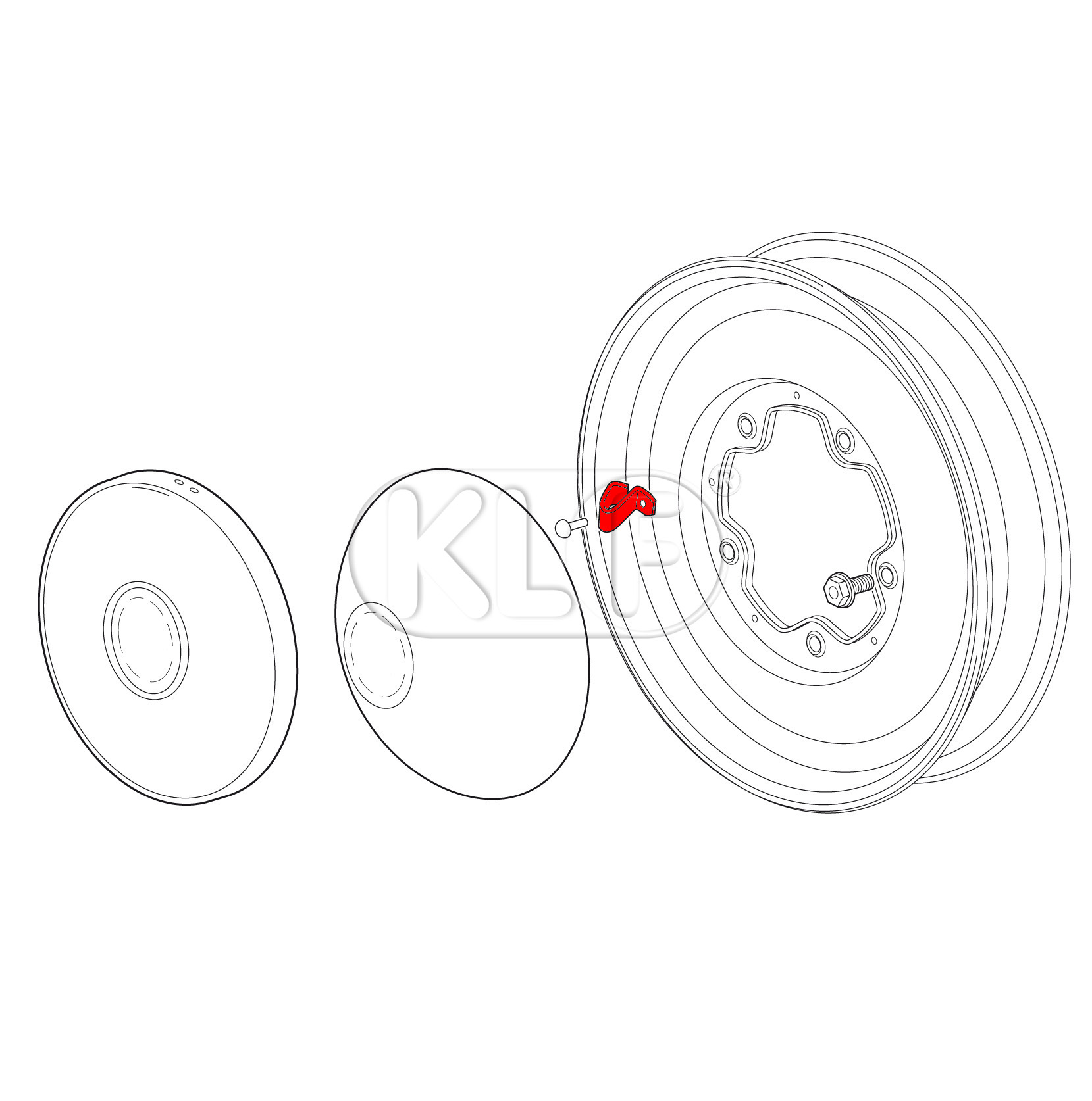 Klammer für Radkappe, bis Bj. 07/65