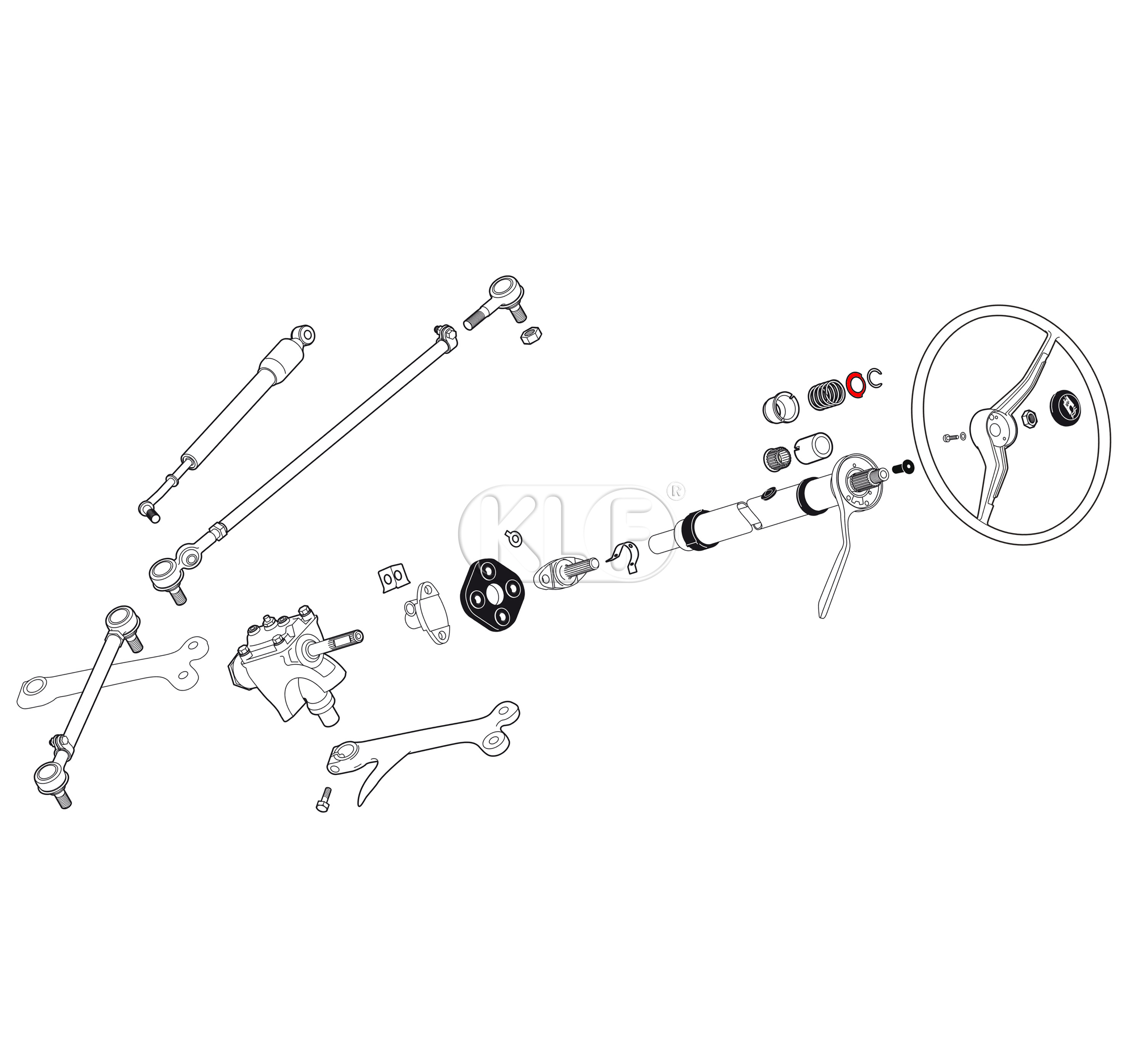 Washer Steering Bearing Spring, year 08/59 - 07/67