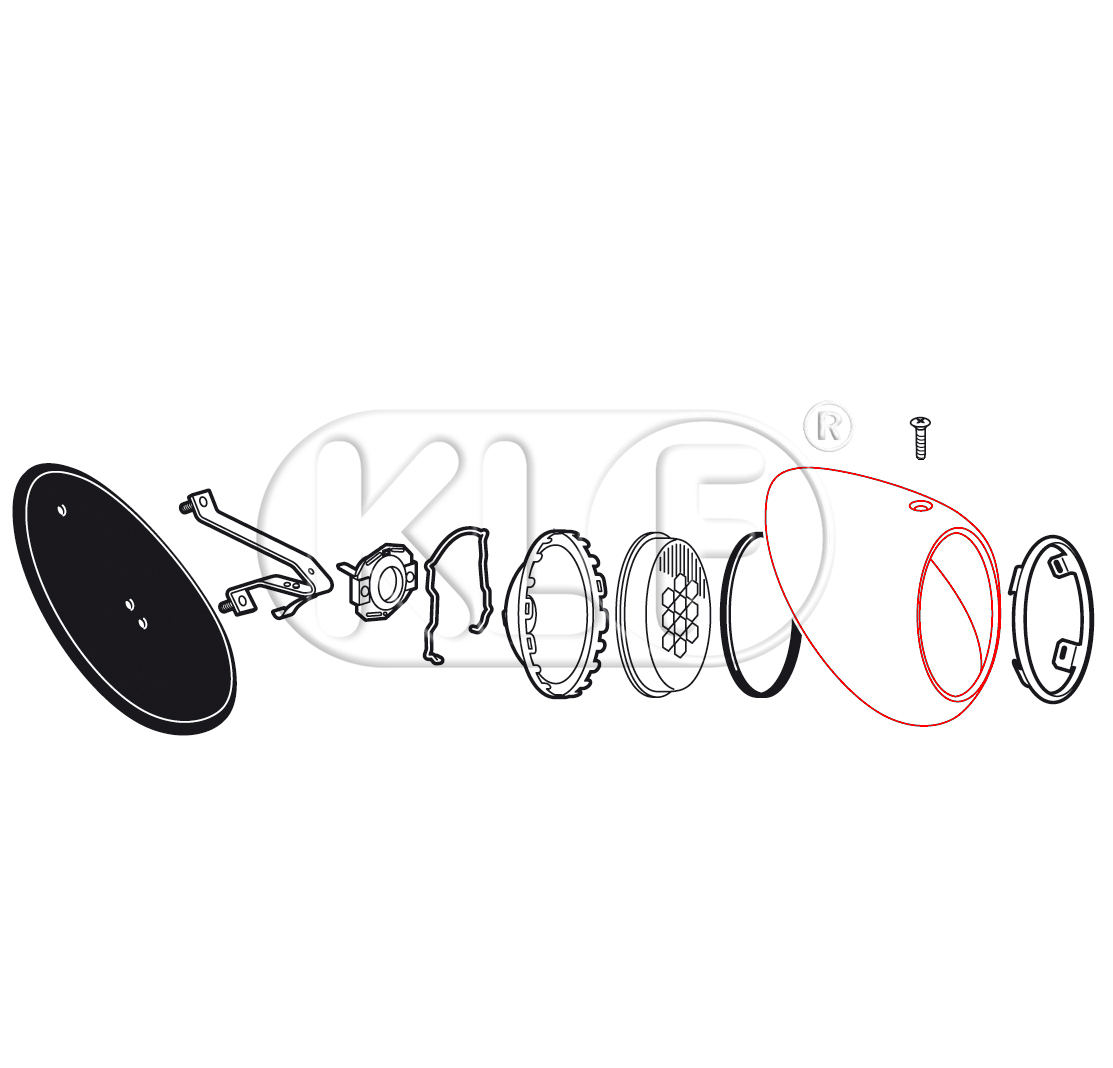 Taillight Housing, left, year 10/55 - 04/61