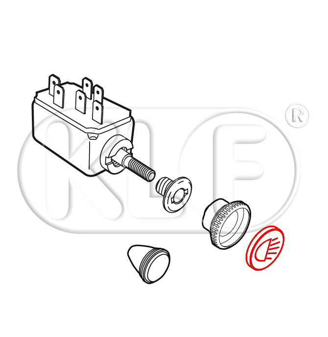 Deckel für Lichtschalterknopf, ab Bj. 08/67, nicht 1303 und 1600i