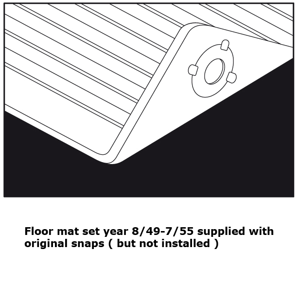Floor Mat Set, rubber black, 4 pcs, year 8/49-7/55