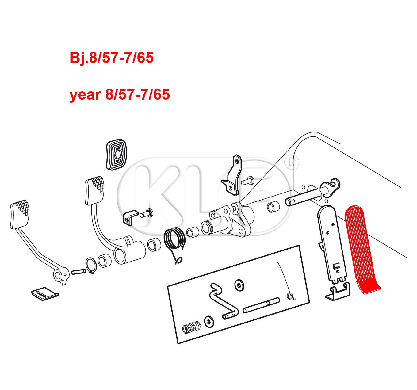 Accelerator Rubber Pad, year 08/57 on