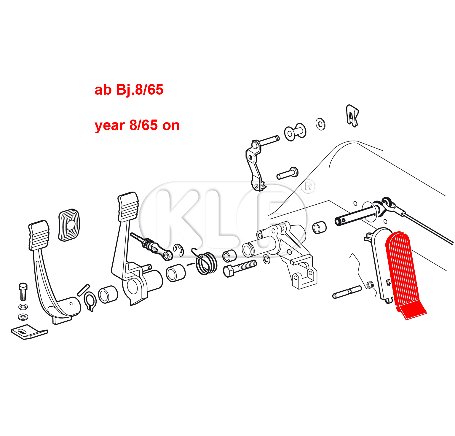 Accelerator Rubber Pad, year 08/57 on