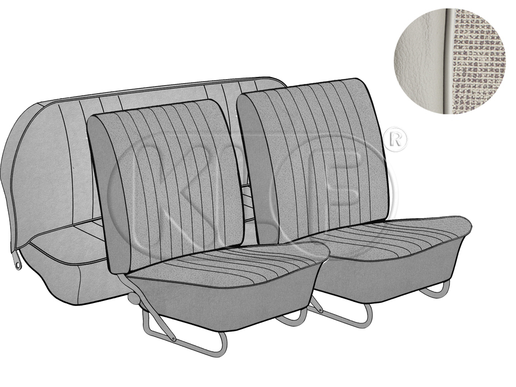 Sitzbezüge vorne und hinten, Limousine, Meshmuster, altweiß, Bj. 08/64 - 11/66