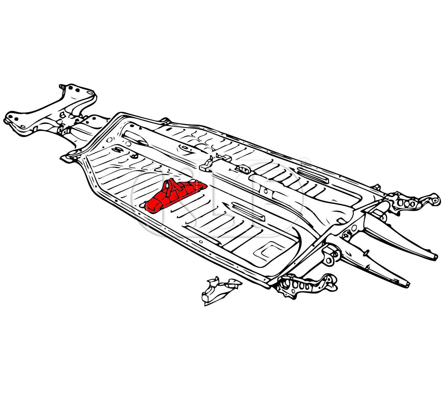 Seat Track, left, original, year 08/75 on