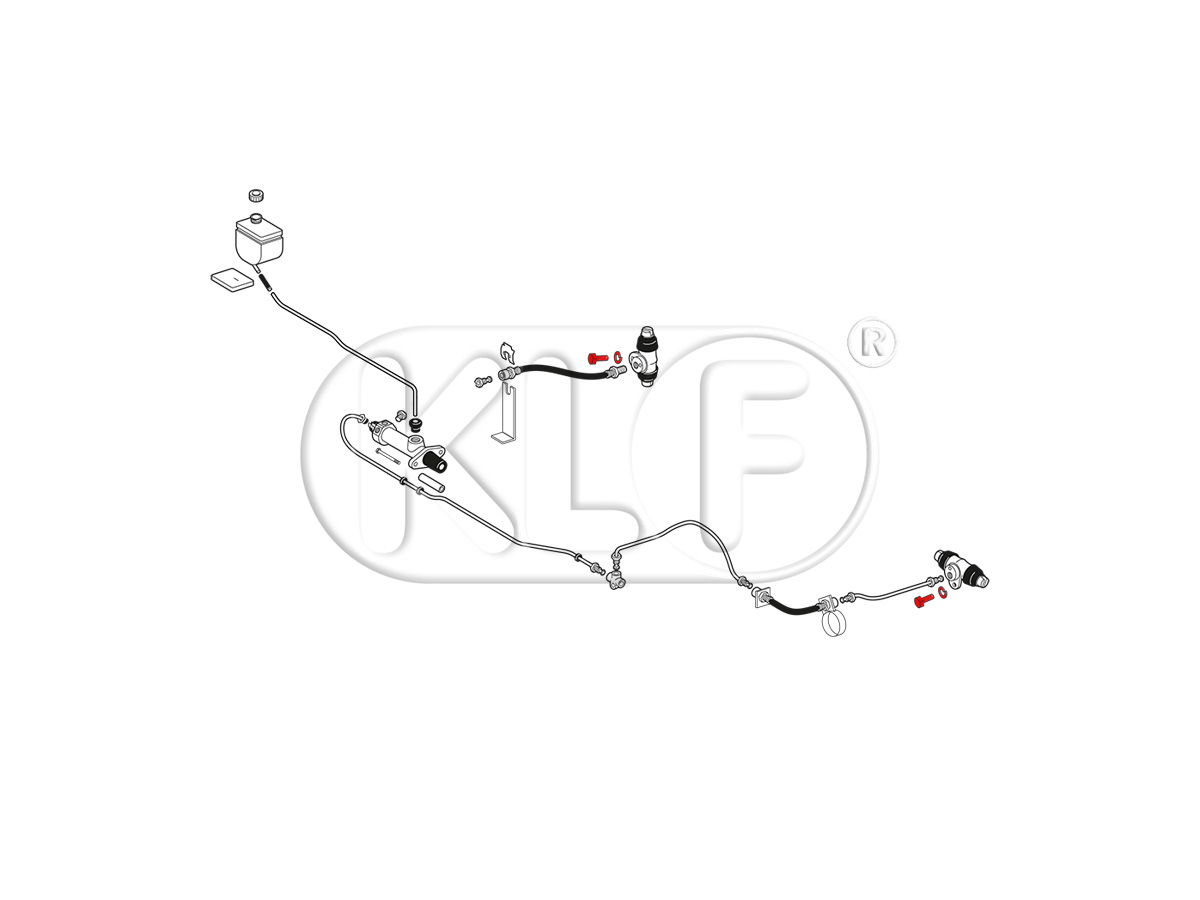 Mounting kit for wheel brake cylinder, pair, from year 10/57 on