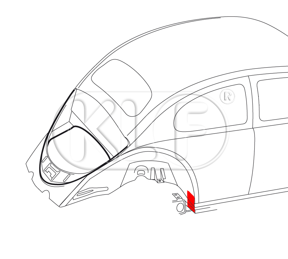 End Panel for heater channel, alternative quality, rear right