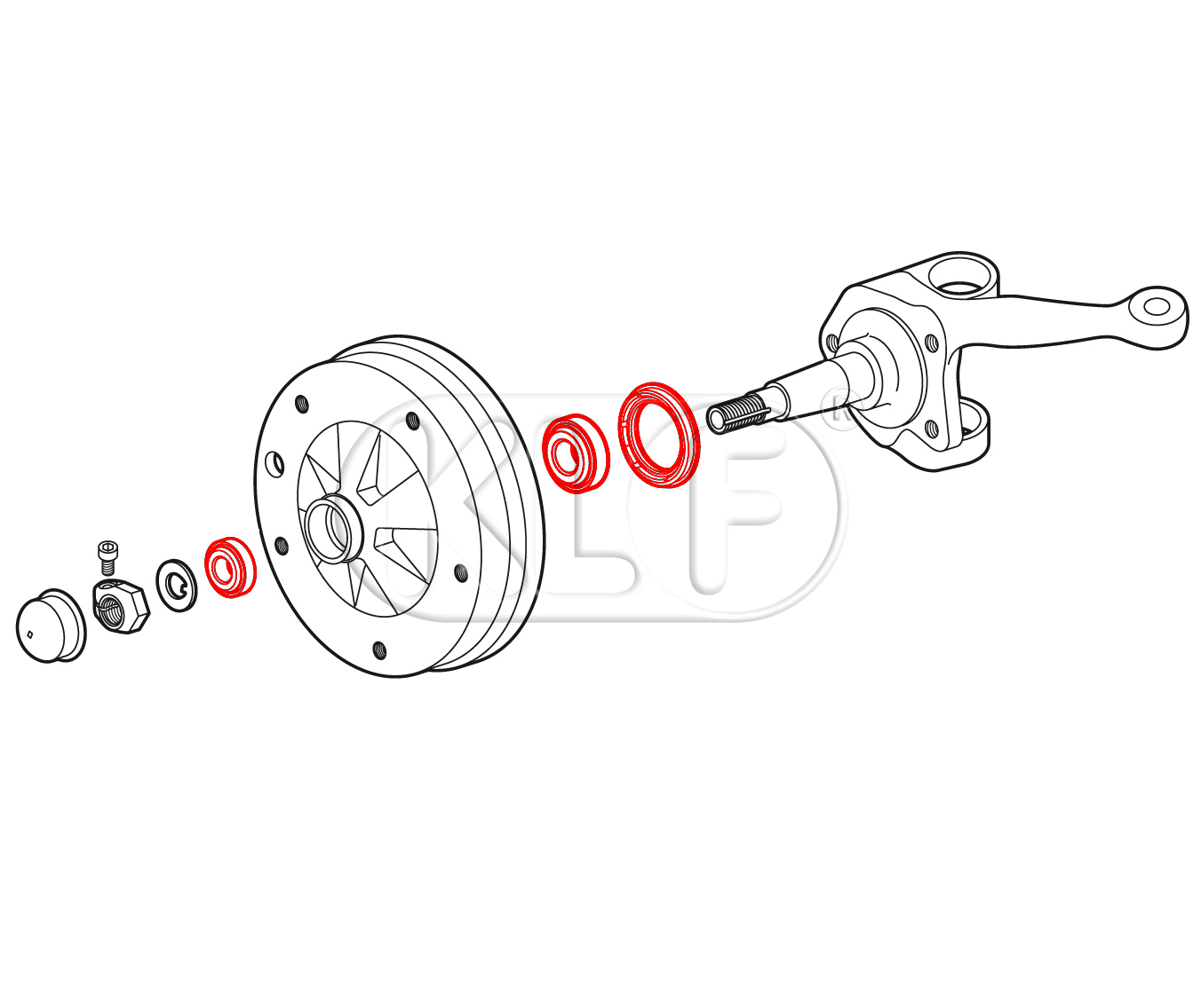 Wheel Bearing Set, front, year 8/65-5/68