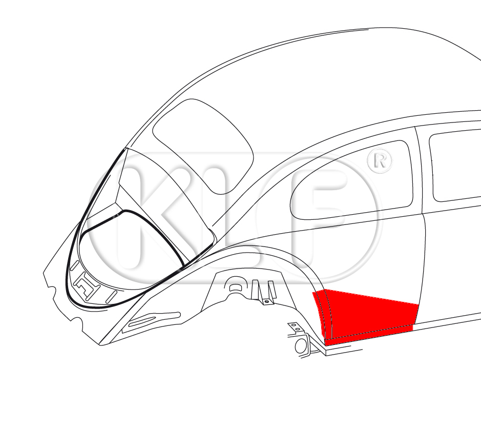Fondblech rechts, hohe Ausführung