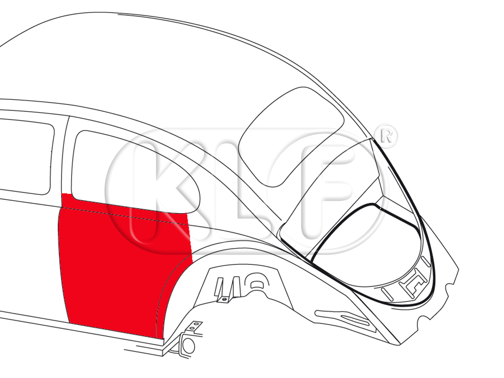 Seitenteil hinten links, klein, bis Bj. 07/66