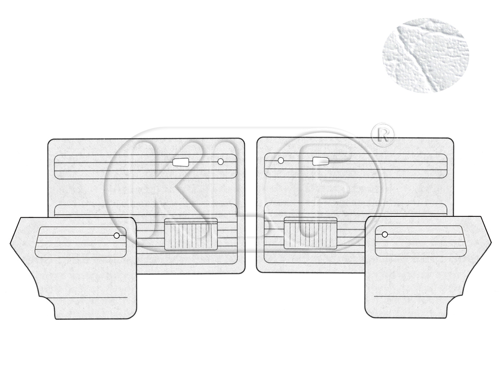 Door Panels, convertible, 8/72 on, chalk white