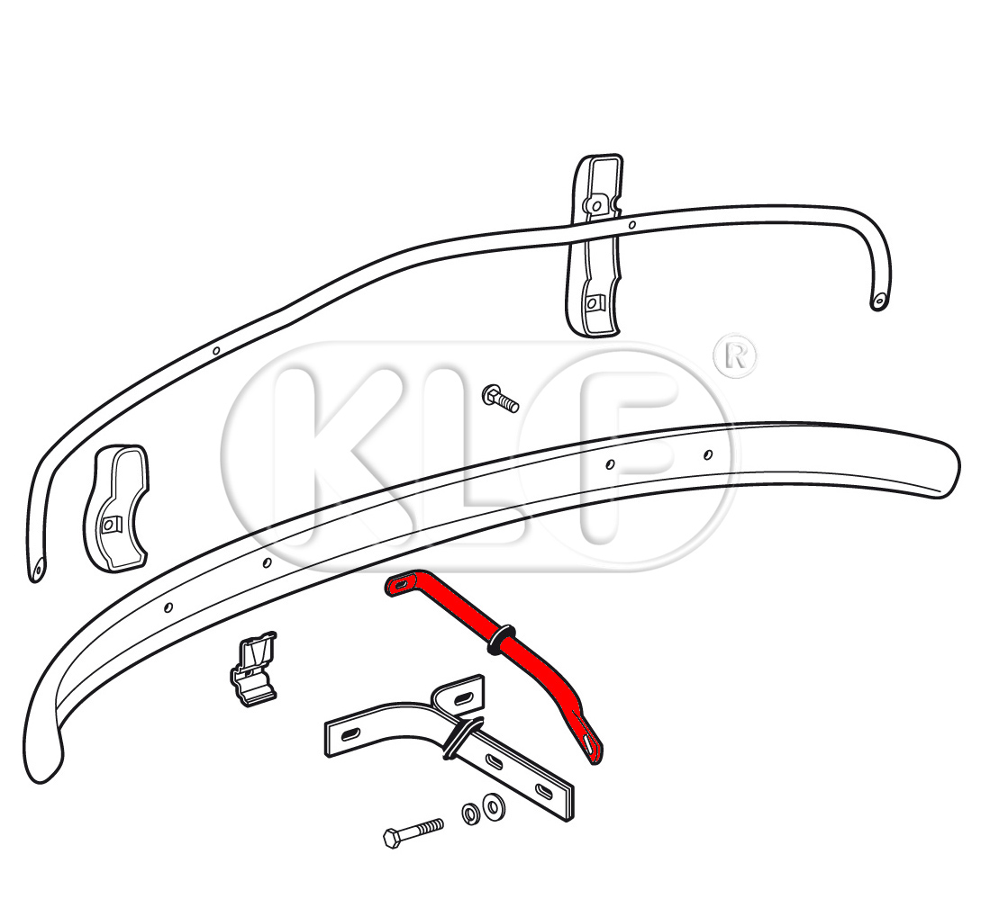 Halter für Exportstoßstange vorne, Paar