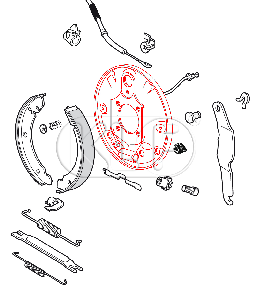 Backplate, rear left, year 8/67 on