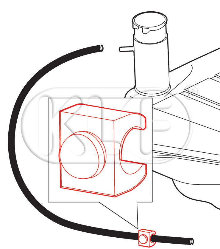 Clip for Fuel Breather Hose, year 8/60-7/67