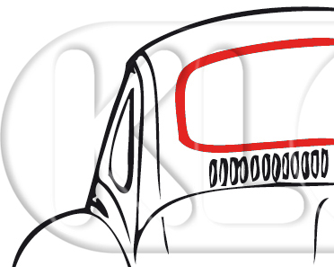 Rear Window Seal standard, year 8/57-7/64