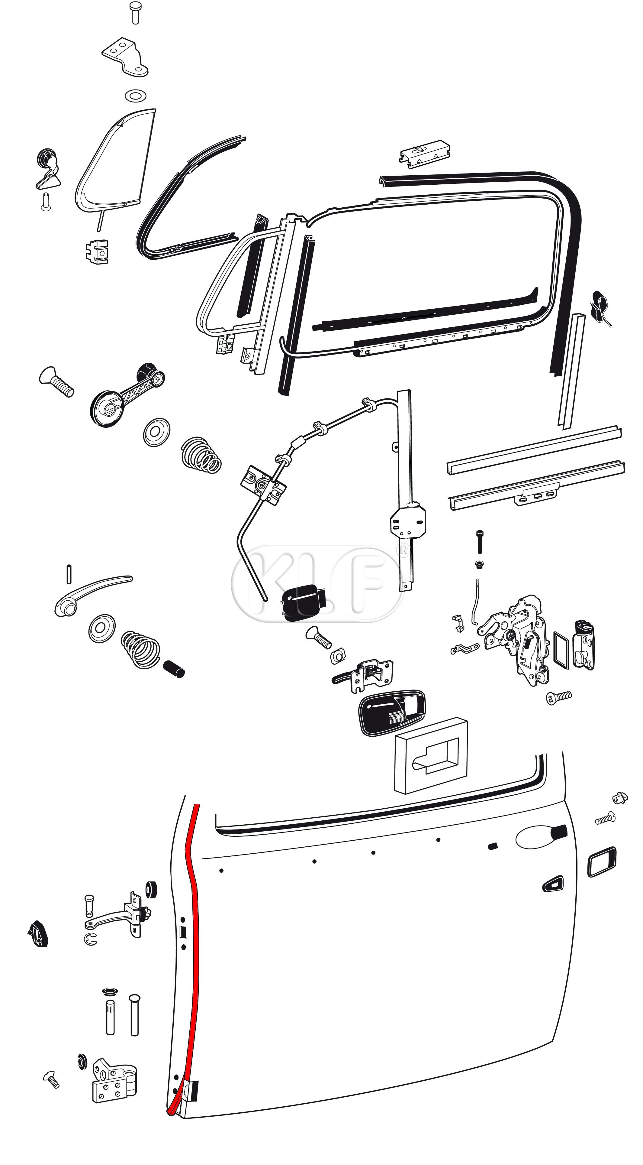 Door Seal left, year 8/55-7/66