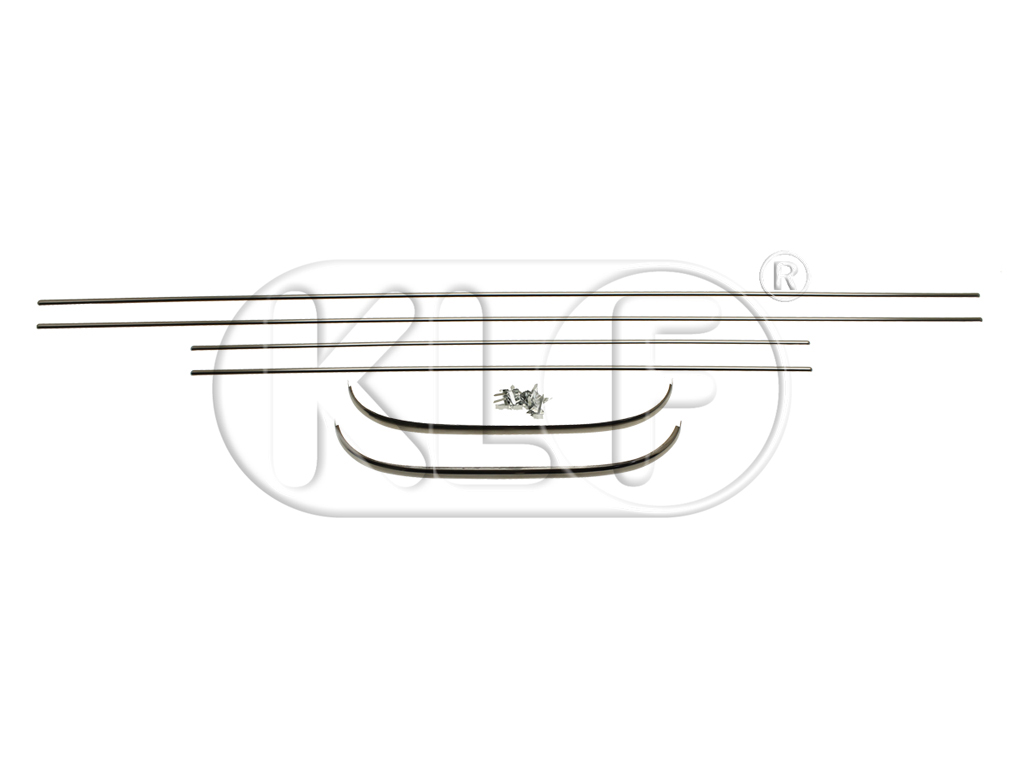 Zierleistensatz für Türverkleidung, Cabrio, Edelstahl, Bj. 08/57 - 07/59